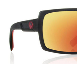 Dragon Double Dos Sunglasses Jet Red / Red Ion Polarized Lens.